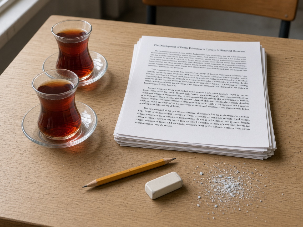 Ara: çay ve basılı sayfa.
